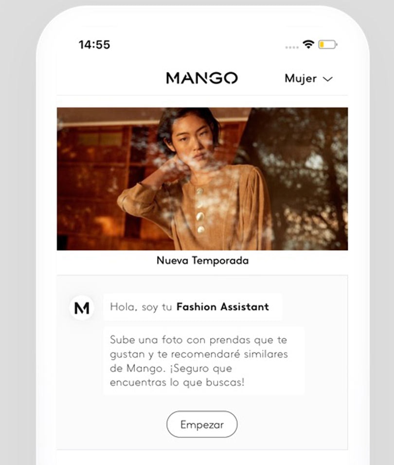 Mango lanza un chat bot con reconocimiento de imagen Mango lanza un chat bot con reconocimiento de imagen