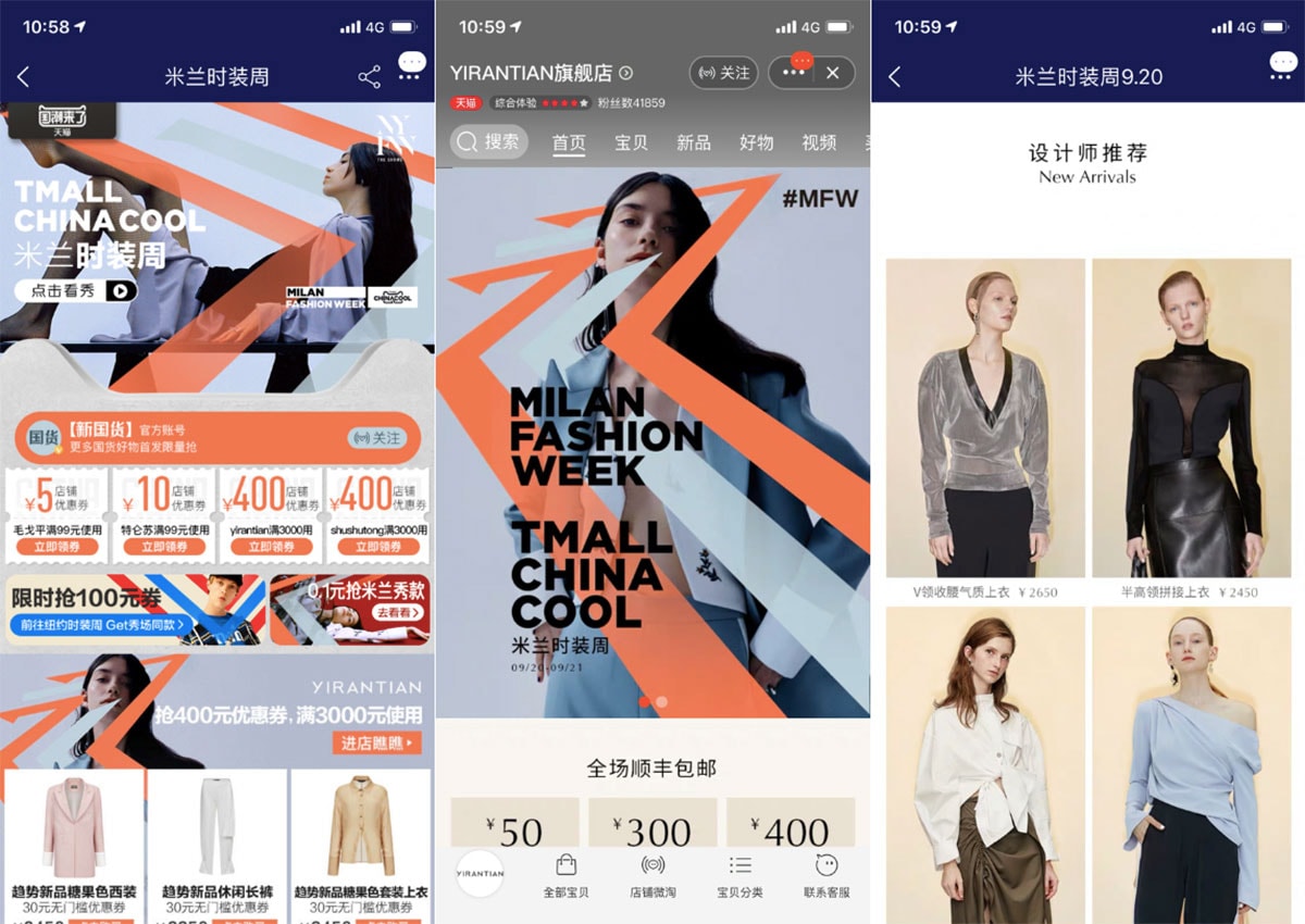 La moda china irrumpe en Milán de la mano de Alibaba La moda china irrumpe en Milán de la mano de Alibaba