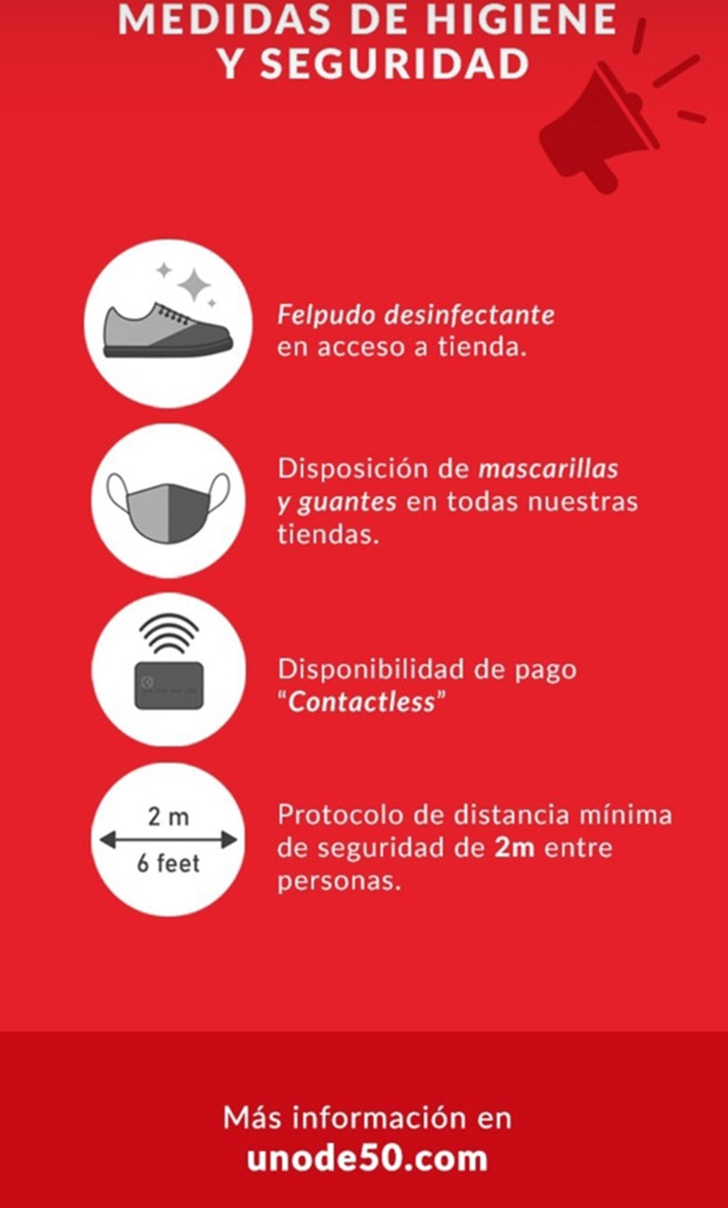 UNOde50 reabre sus tiendas: desinfección de joyas y mascarillas UNOde50 reabre sus tiendas: desinfección de joyas y mascarillas
