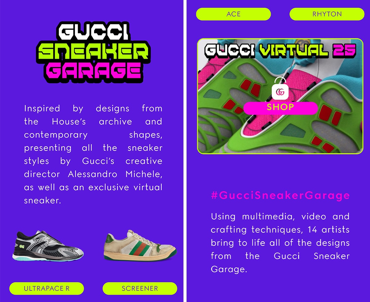 Gucci lanza sus primeras zapatillas 100 por cien virtuales Gucci lanza sus primeras zapatillas 100 por cien virtuales